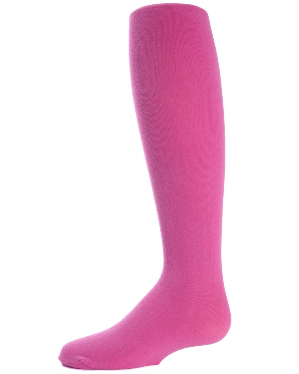 MK-309-62002-2-4 Pima Cotton Girls Tights, Raspberry - Size 2-4