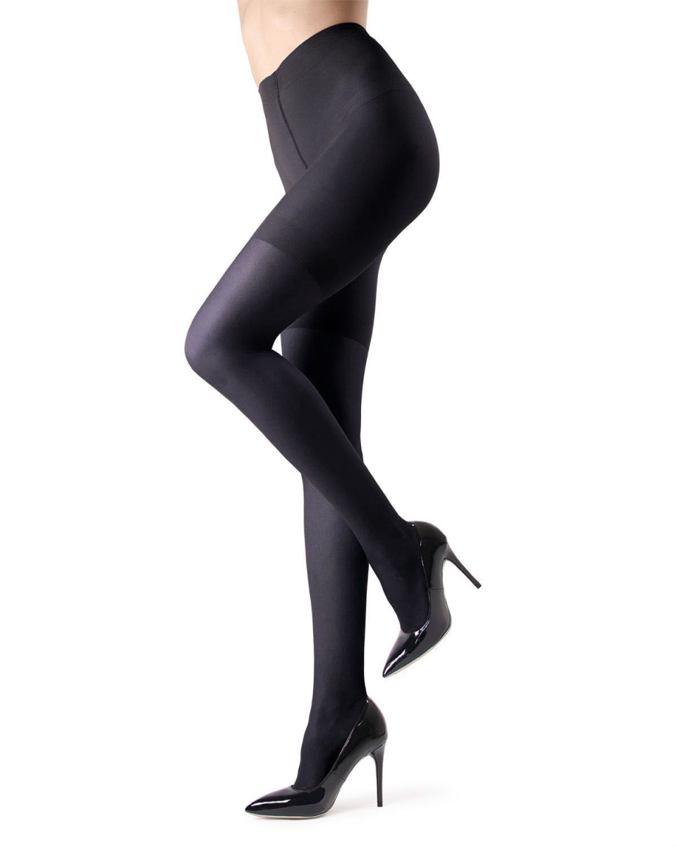Women's Opaque 60 Denier Microfiber Shaper Control Top Tights - Dark Navy / Medium/Large