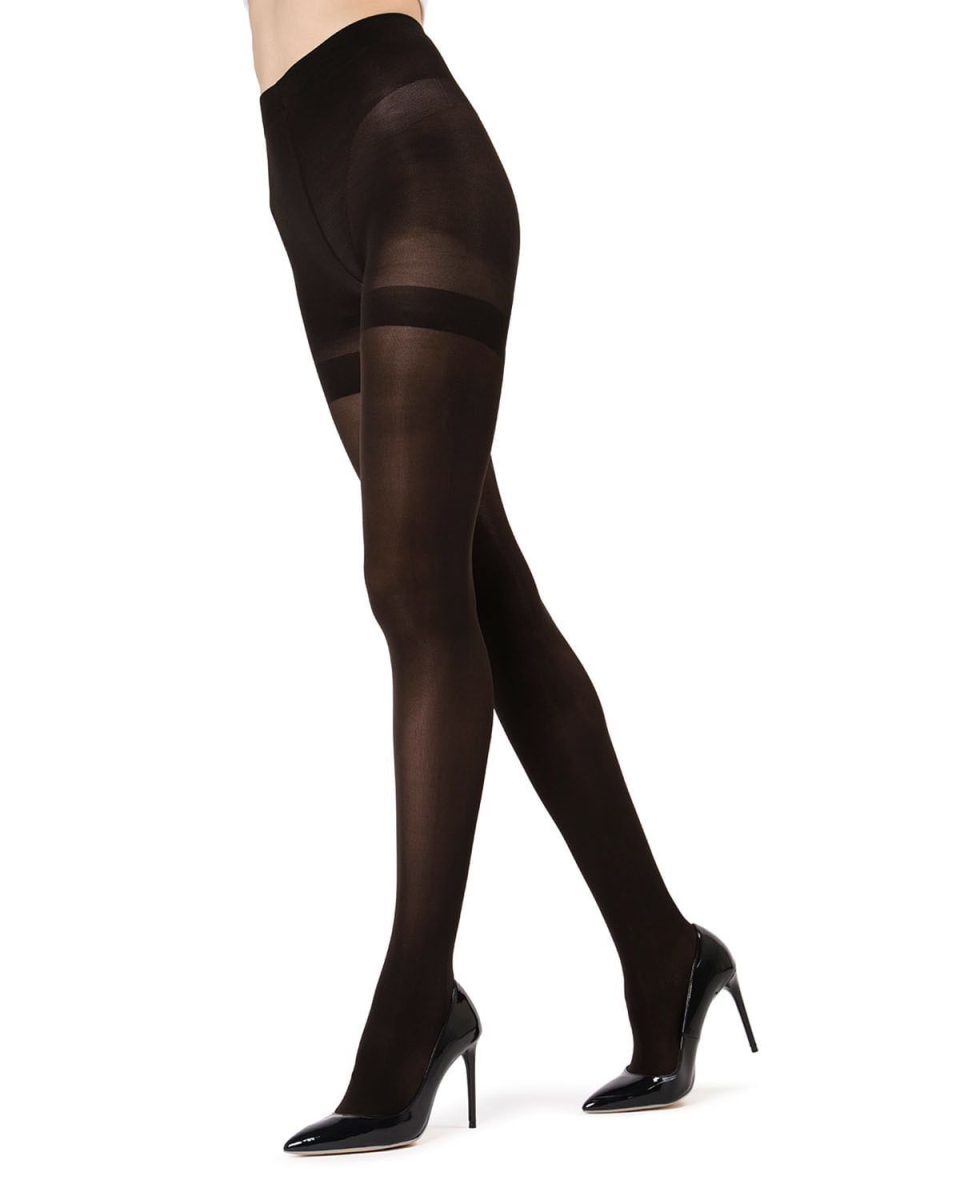 Perfectly Opaque Shaper Tights for Womens - Black - Large-Extra Large