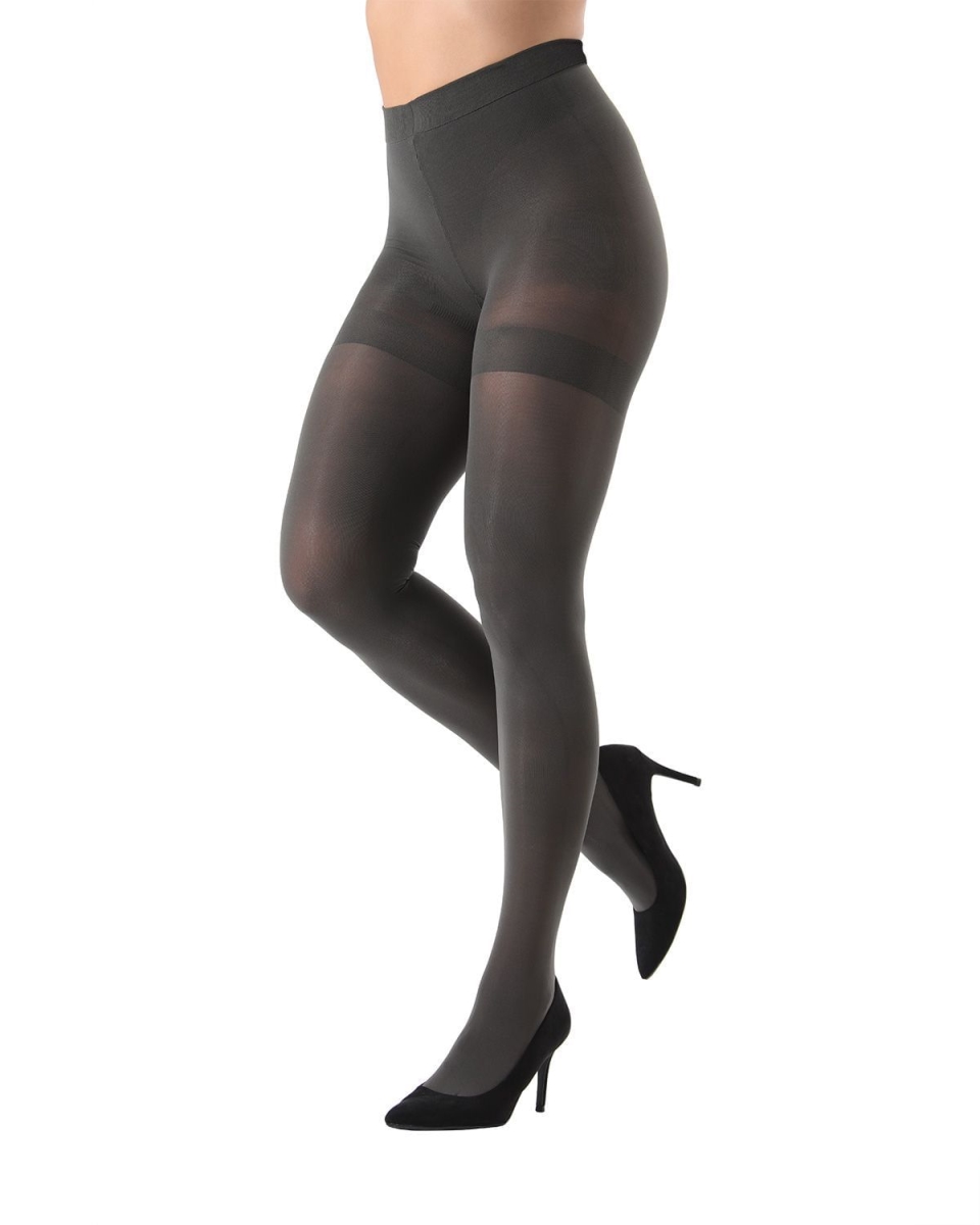 MO-335-01002-S-M Perfectly Opaque Shaper Tights for Womens, Charcoal - Small-Medium