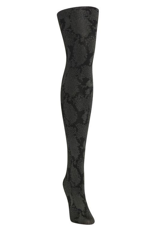 MF3-185-00001-S-M Python Opaque Tights for Womens, Black - Small-Medium