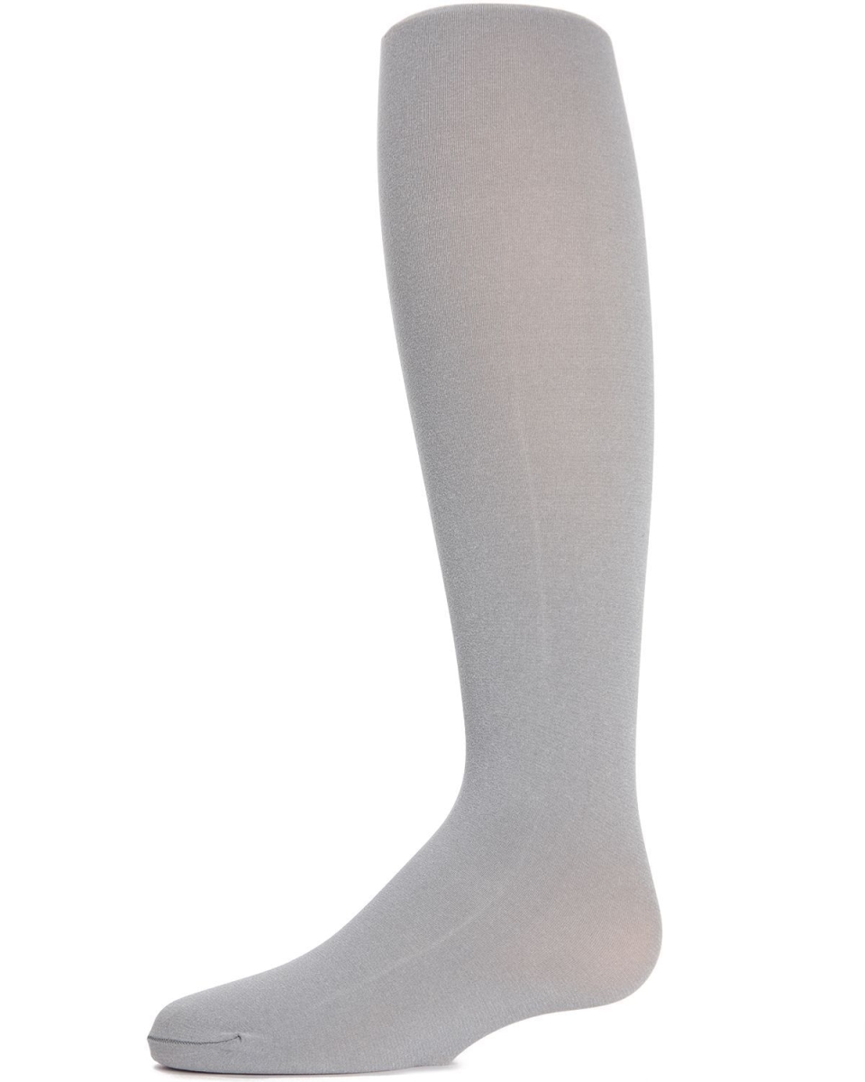 MK-054-05005-2-4 Heavenly Heather Girls Opaque Tights, Light Gray Heather - Size 2-4 -  Memoi