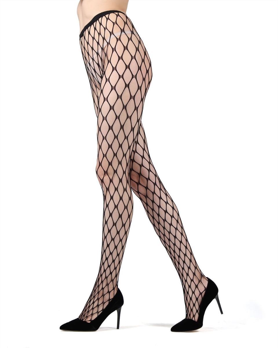Flirty Maxi Fishnet Tights for Womens - Black - Medium-Large