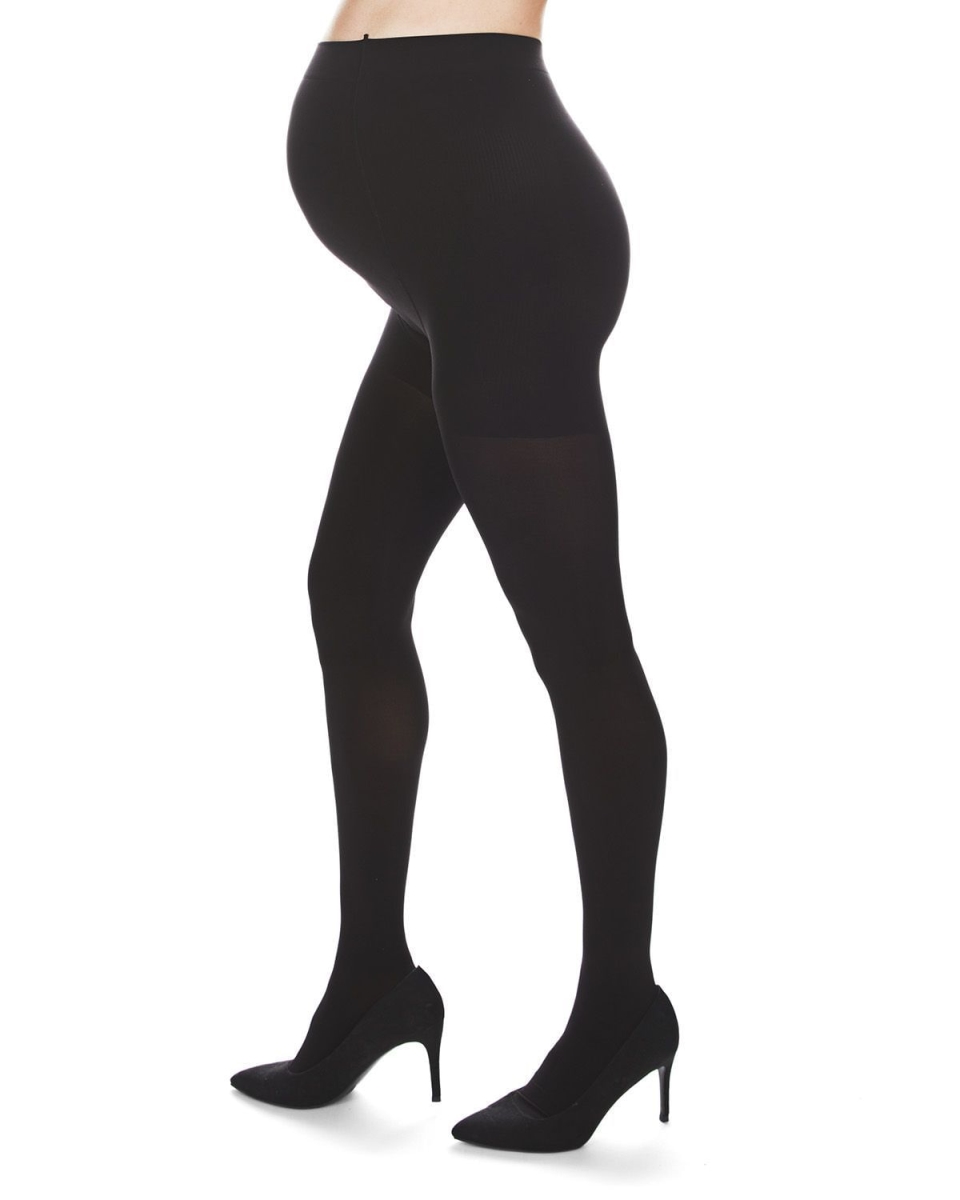 Women's Maternity Super Opaque 90 Denier Control Top Tights - Black / S-M