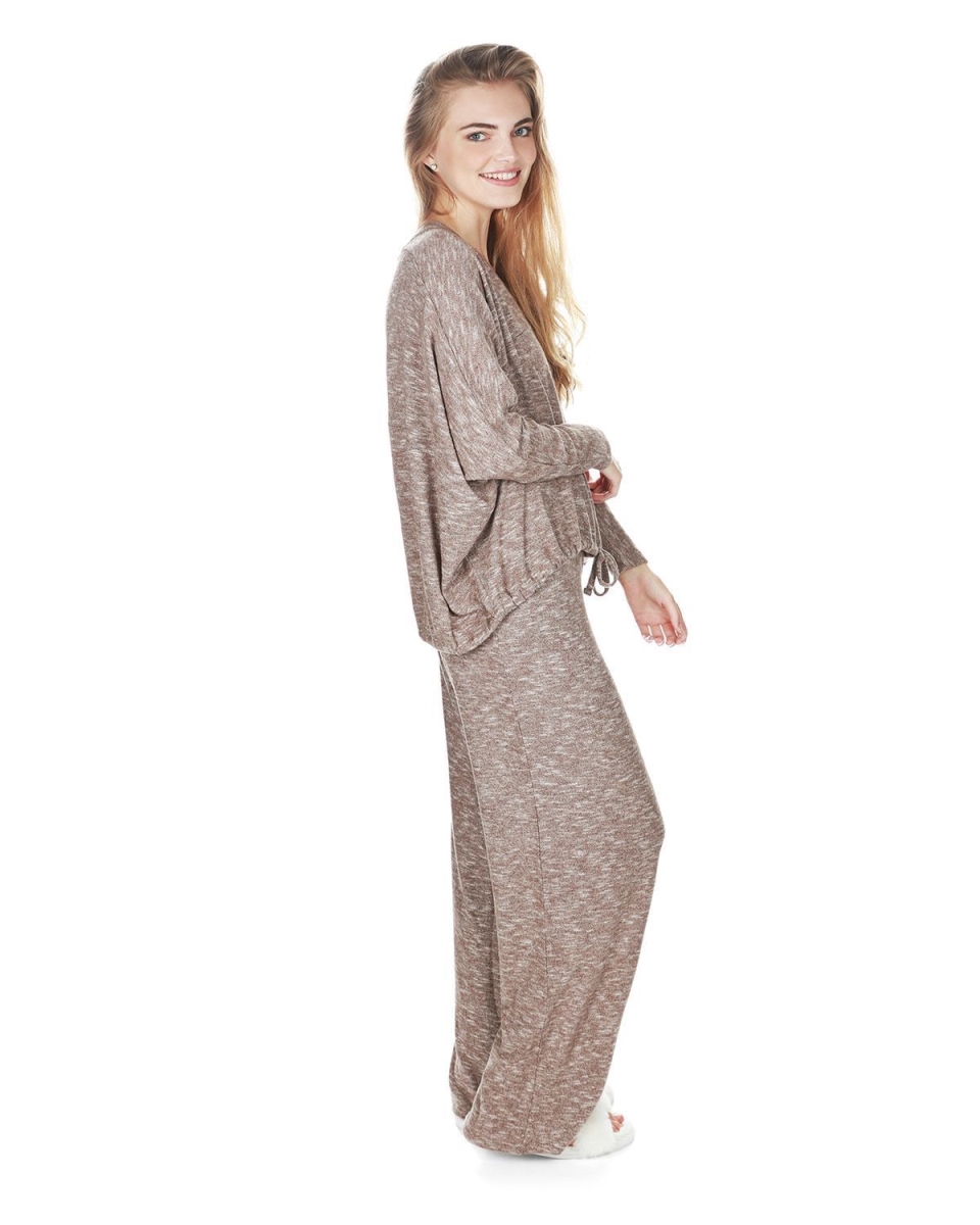 Women's Supersoft Hacci Lounge Pull Over Loose Fit Top - Pebble Brown / Medium