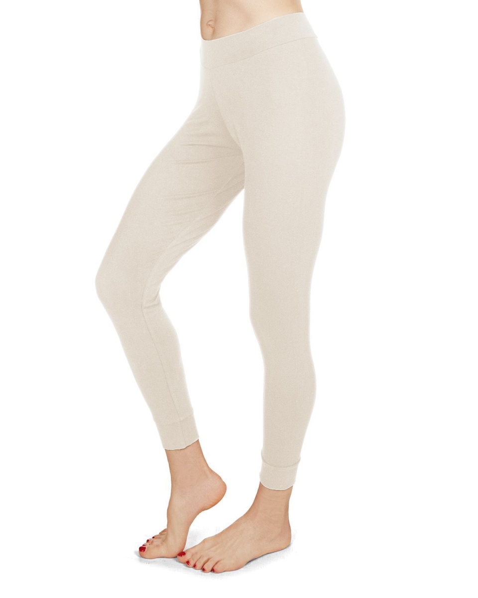 CLG06640-75002-XL Bamboo Leggings for Womens, Ivory - Extra Large