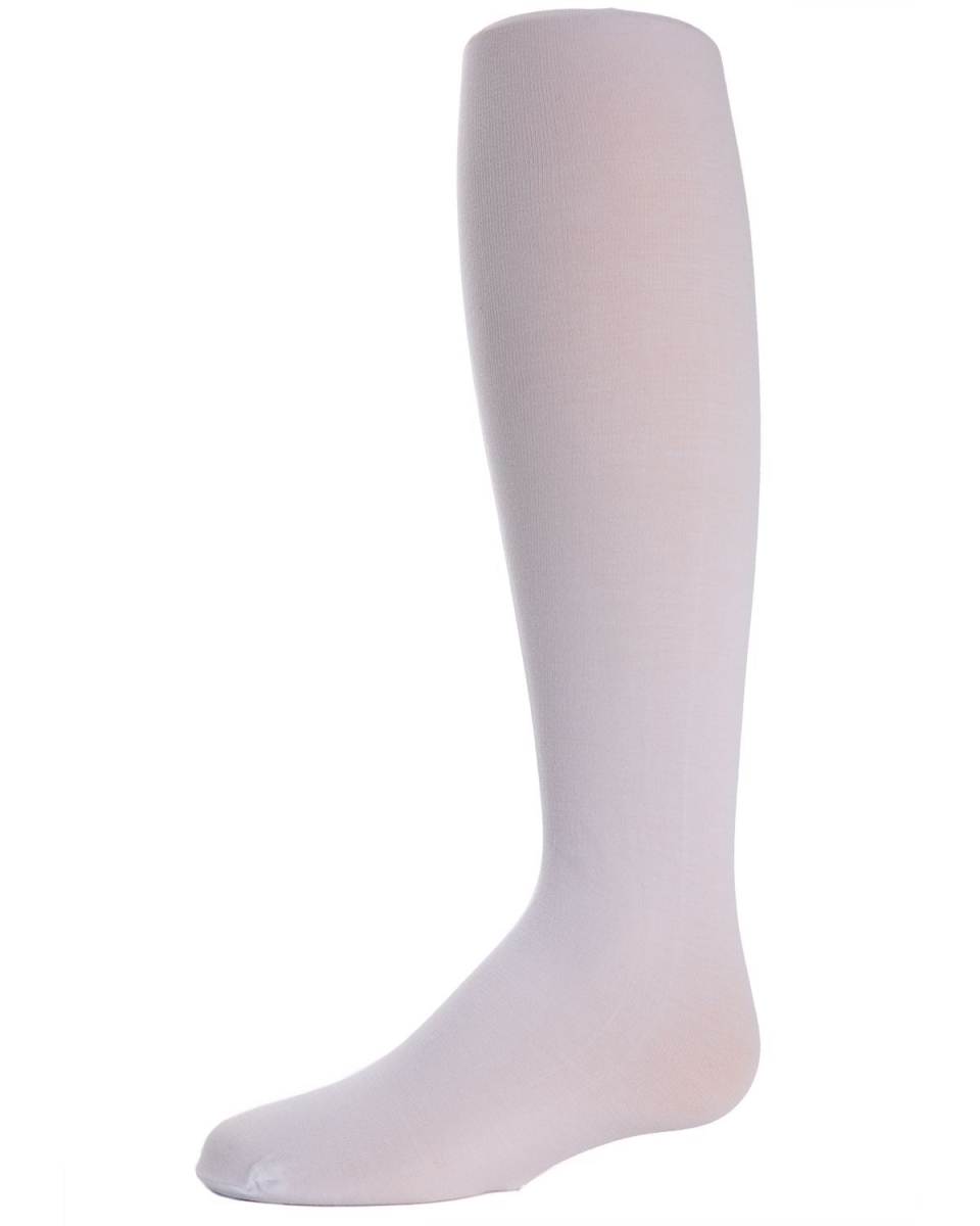 Pima Cotton Girls Tights - White - Size 14-16