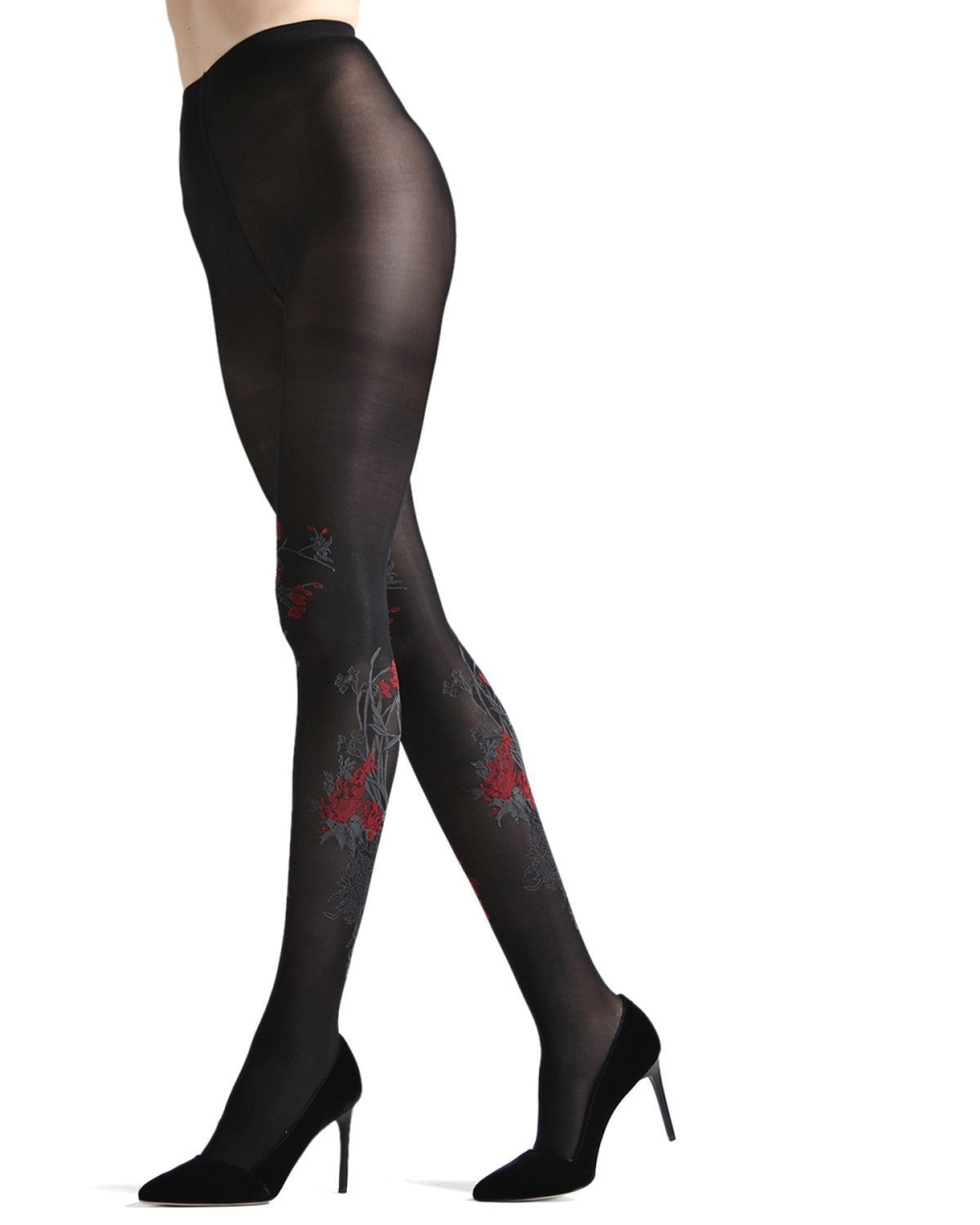 NTO02250-00001-S-M Nikko Opaque Tights for Womens, Black - Small-Medium