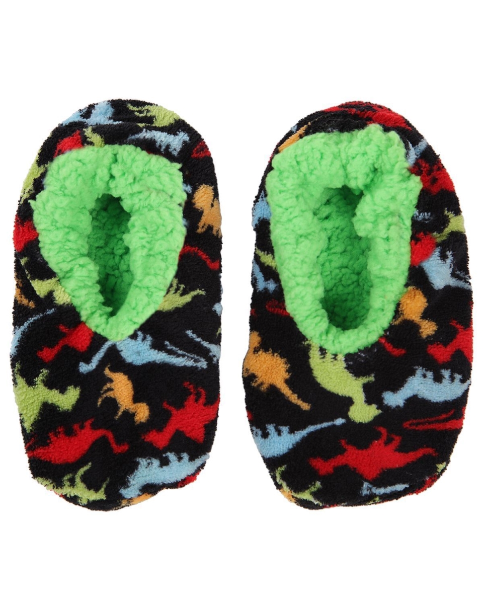 MKF5-2537-00001-MED Dino-Mite Boys Slippers, Black - Medium