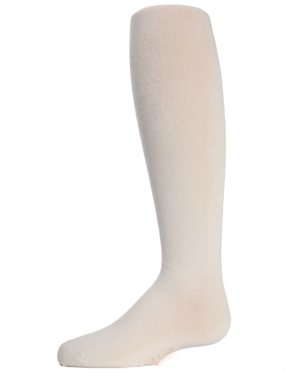 Girls Cotton Sweater Tights Ivory - Size 6