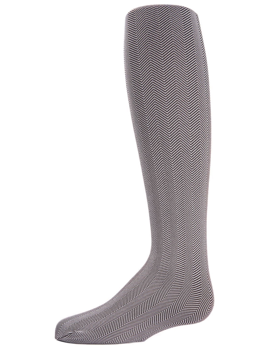 MK-055-00001-2-4 Girls Essentials Herringbone Tights, Black - Size 2-4