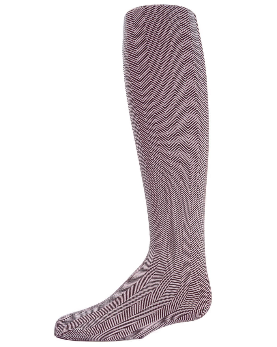 MK-055-20000-4-6 Girls Essentials Herringbone Tights, Brown - Size 4-6