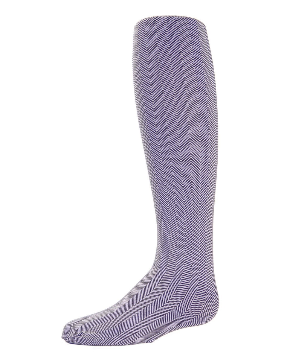 MK-055-40120-4-6 Girls Essentials Herringbone Tights, Navy - Size 4-6