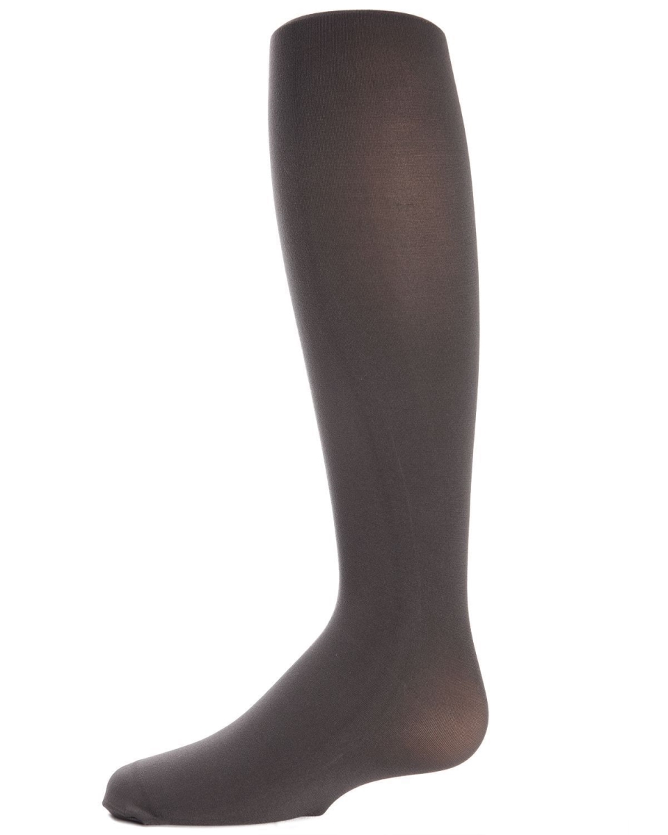 MK-213-01002-A Basic Complete Opaque Girls Tights, Charcoal - Size A