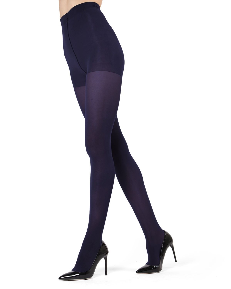 AT-636-40132-Q1-2 Melas Microfiber Opaque Control Top Tights for Womens, Dark Navy - Size Q1-2