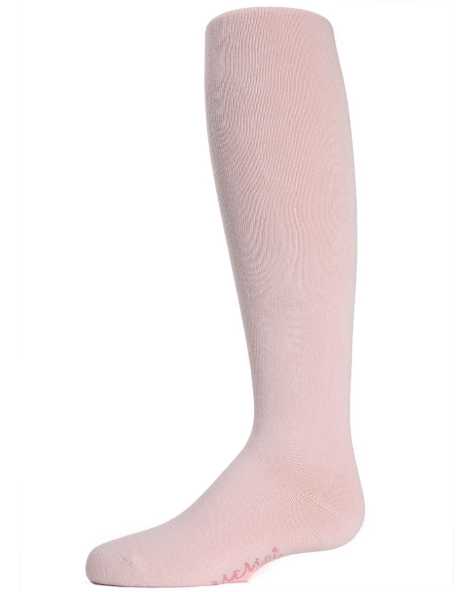 Girls Ultra-Soft Opaque Cotton-Rich Mini-Ribbed Sweater Tights - Light Pink / 4