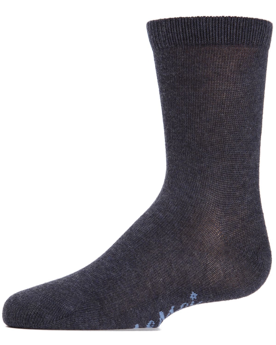 MK-5104-40602-2 Basic Kids Crew Socks, Denim - Size 2