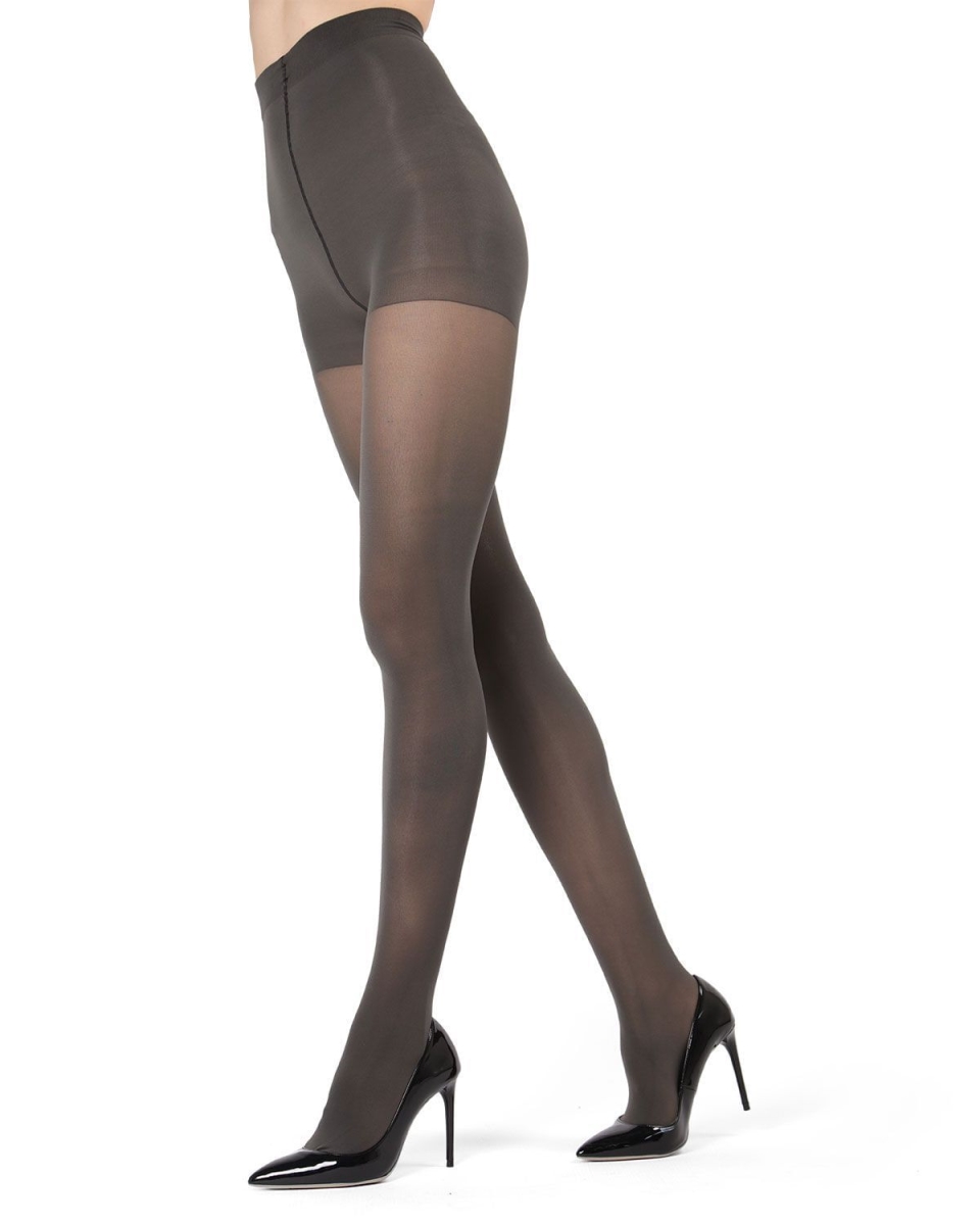 Melas Microfiber Opaque Control Top Tights Charcoal - Size Q1-2
