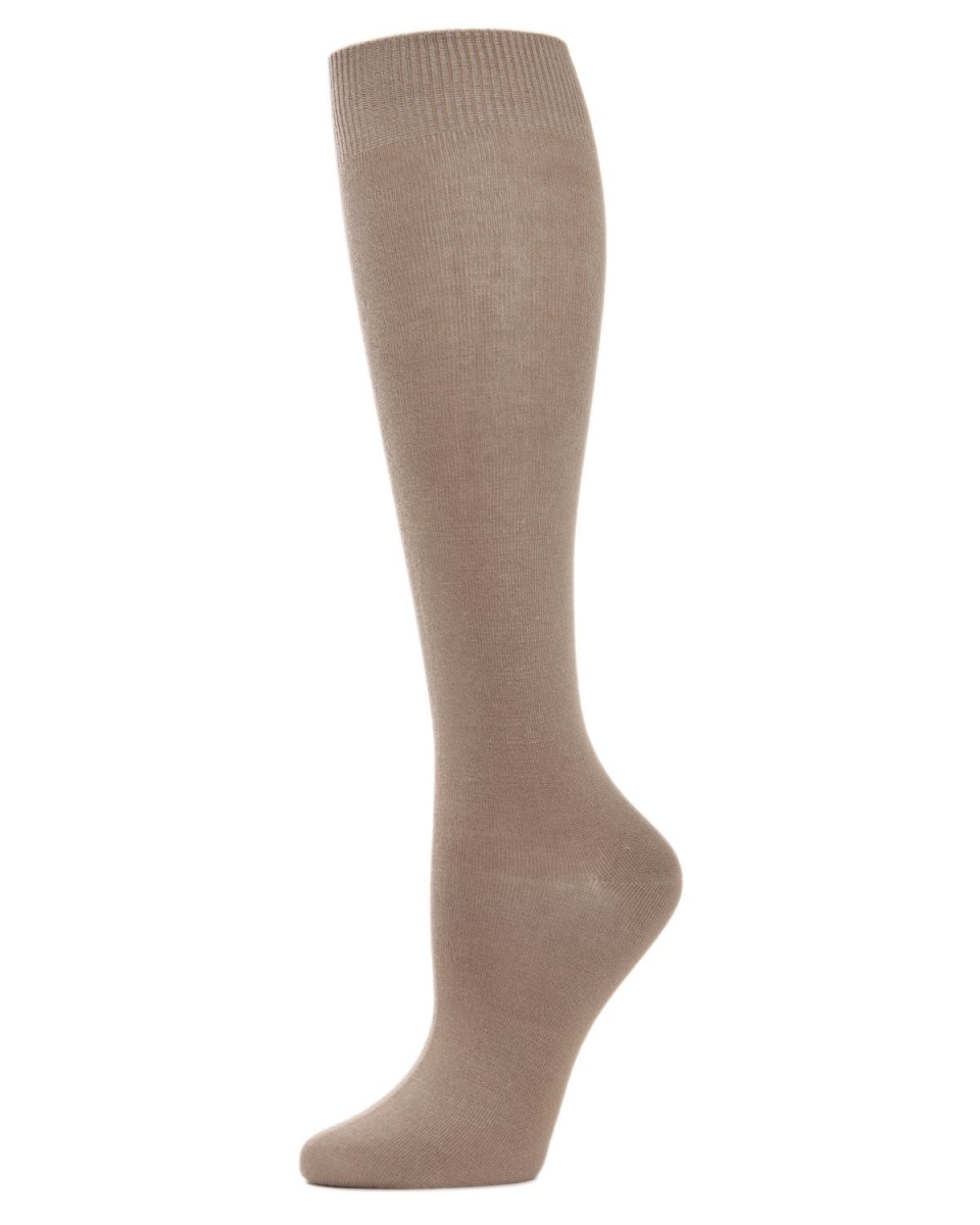 Solid Knit Knee High Socks Khaki - One Size