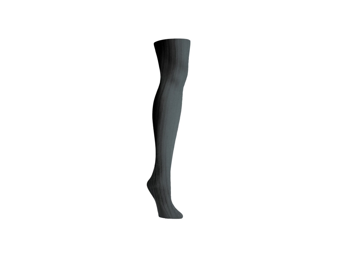 MO-348-02004-Q1-2 Priority Rib Gray Opaque Tights for Womens, Size Q1-2