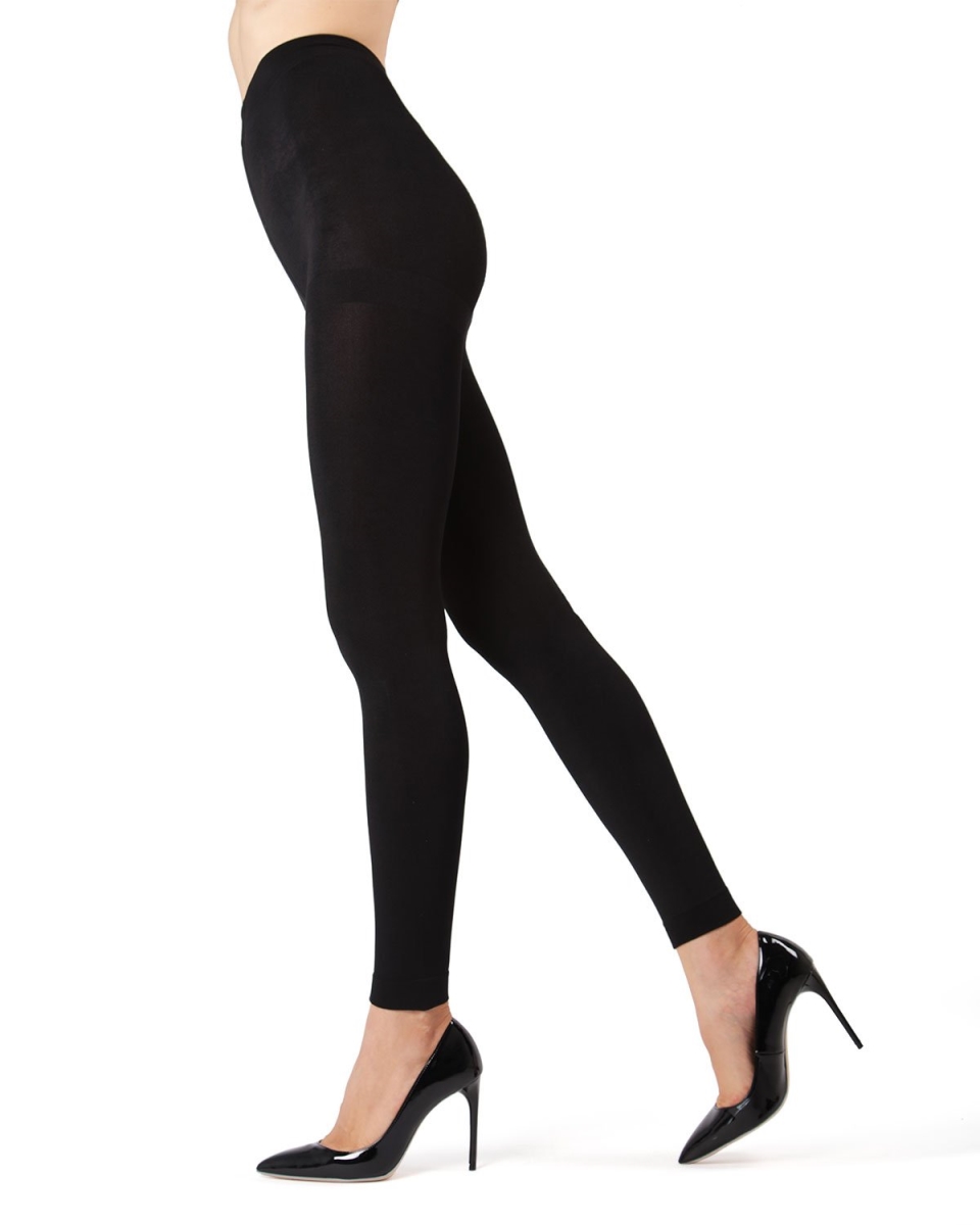 Winter Fleece Footless Tights for Womens - Black - Large-Extra Large