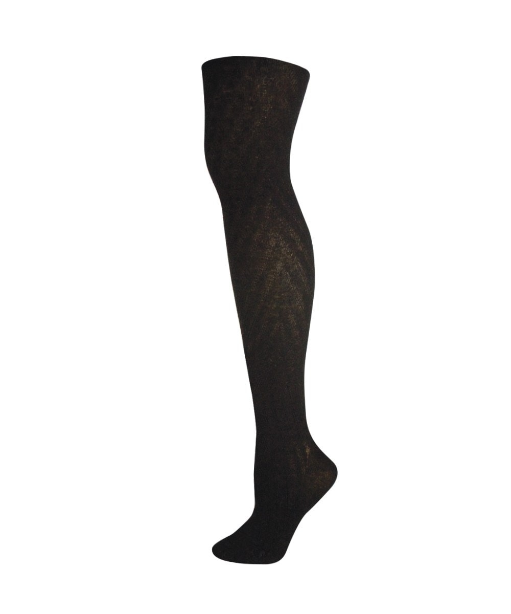 MFO-680-00001-S-M Textured Chevron Sweater Tights for Womens, Black - Small-Medium
