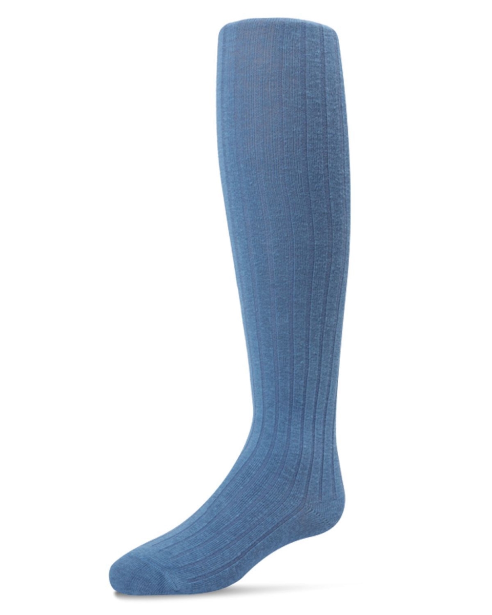 SP-3405B-40000-6-12 Infant Ribbed Cotton Tights, Blue - Size 6-12