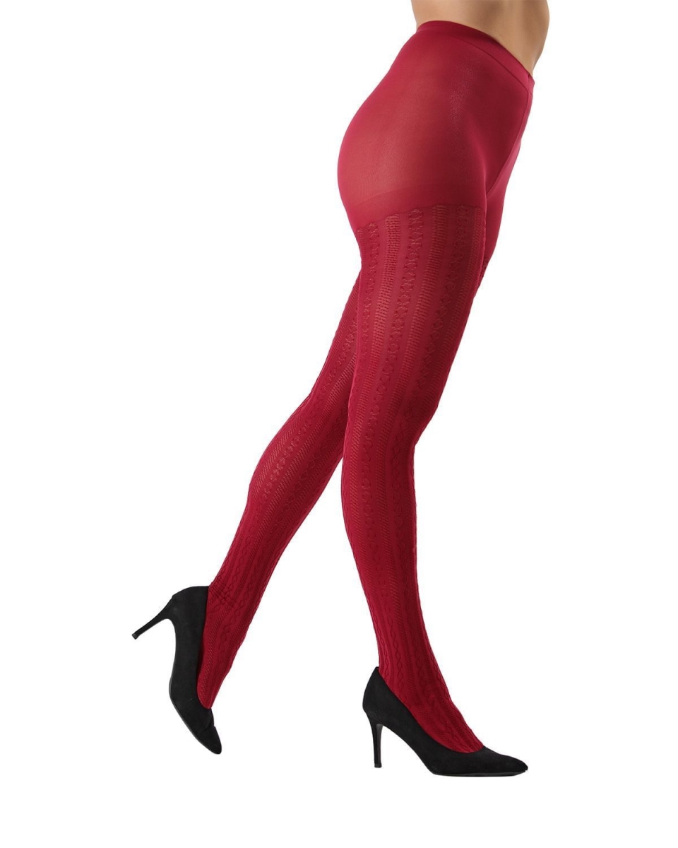 MF1-171-62100-S-M Cable Link Tights for Womens, Biking Red - Small-Medium
