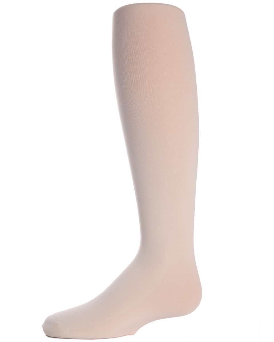 Girls Opaque Microfiber Matte Nylon/Spandex Winter Tights - Ivory / 6-12 Months