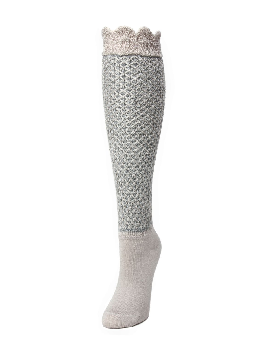 Picture of Natori NTF7-5316-75002-9-11 Natori Voile Knee High Bootie Topper for Womens&#44; Ivory - Size 9-11