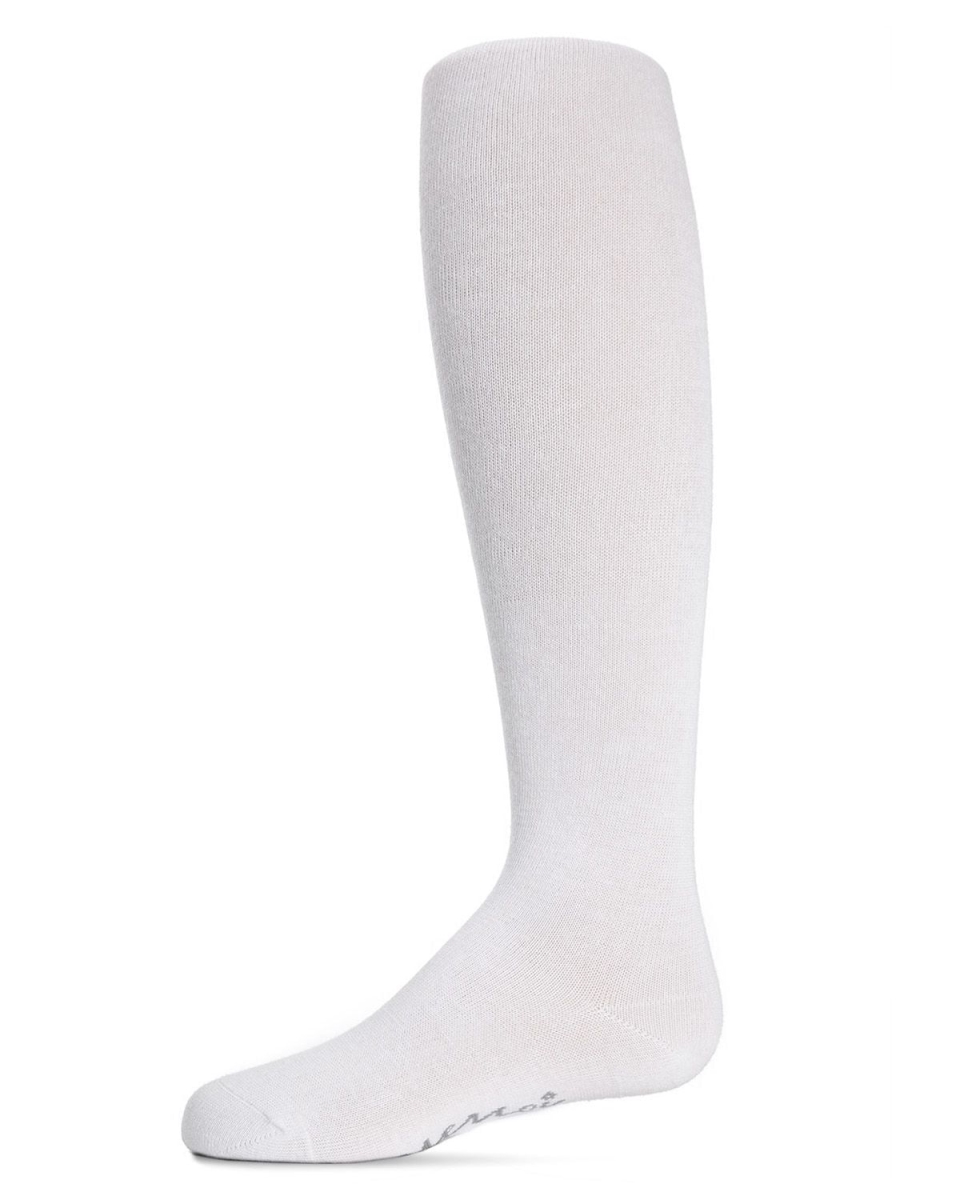 Baby and Toddler Girls Opaque Cotton-Rich Mini-Ribbed Sweater Tights - Winter White / 0-6
