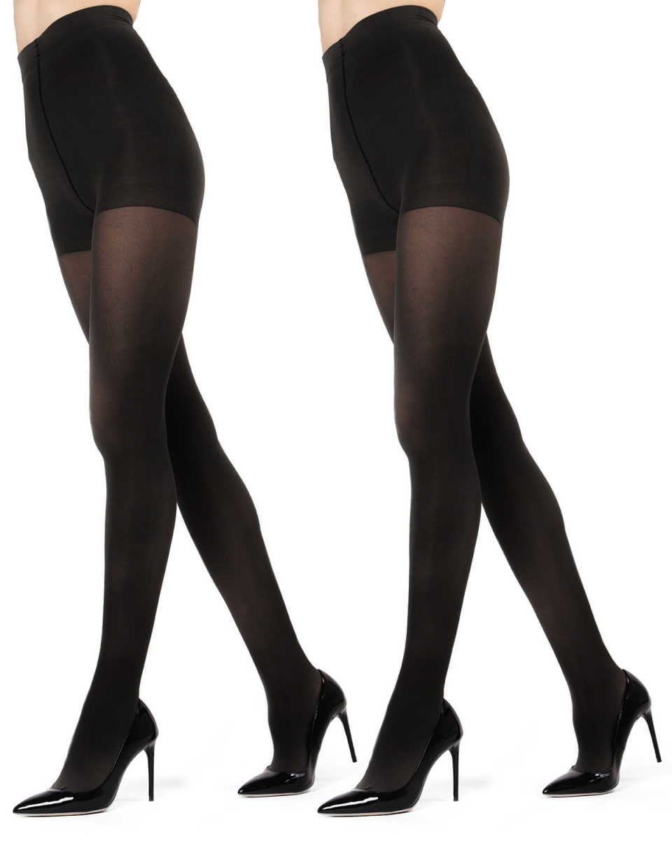 Super Opaque 80 Tights for Womens - Black - Large-Extra Large - Pack of 2