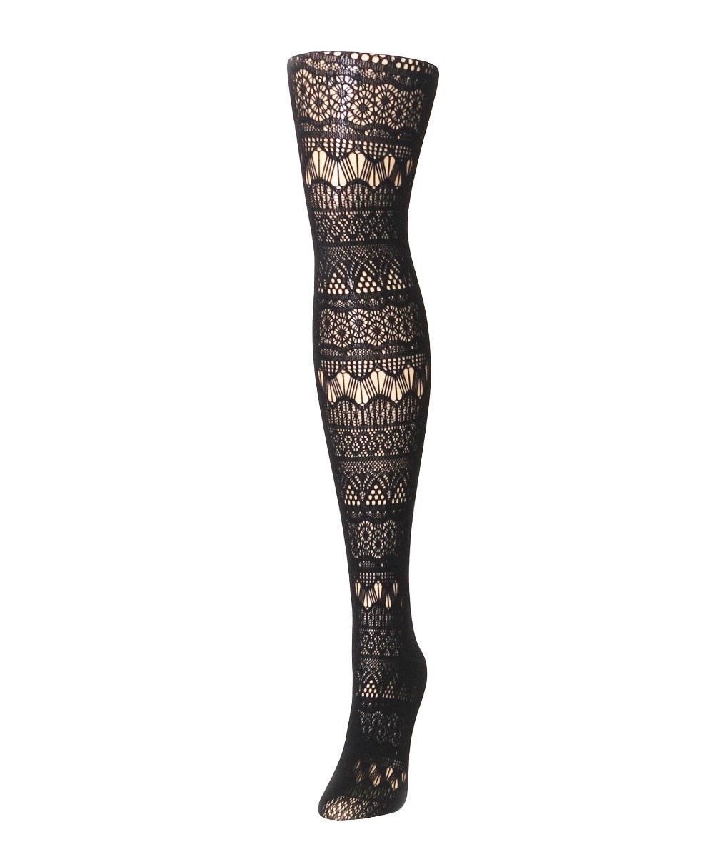 Picture of Memoi MF3-166-00001-M-L Chic Infinity Net Tights for Womens, Black - Medium-Large