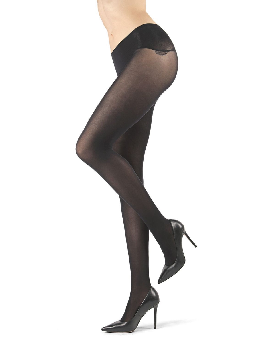 SENZA50-00003-34  Womens Seamless Opaque Tights, Nero - Size 3-4