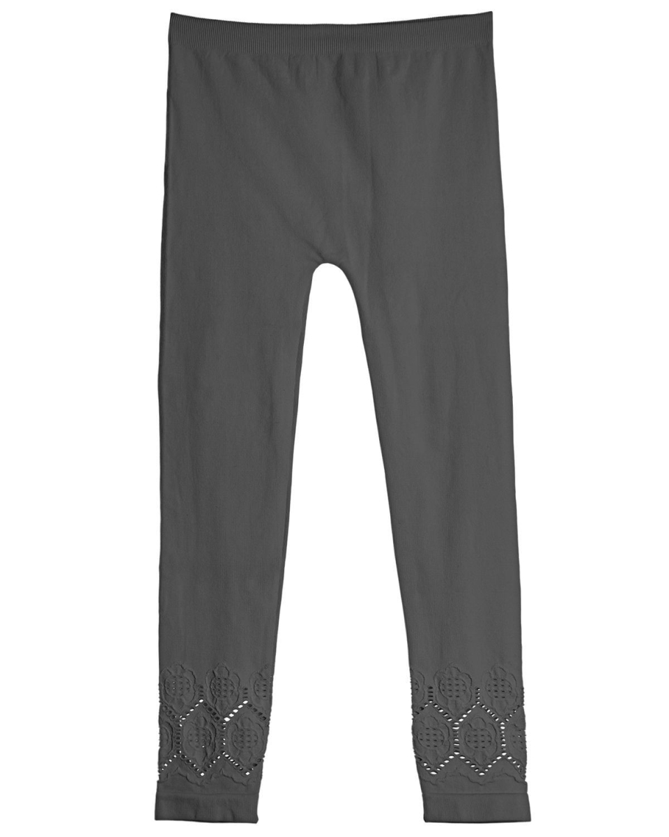 MKB-002-02004-2-4 Lovely Lace Seamless Girls Leggings, Gray - Size 2-4
