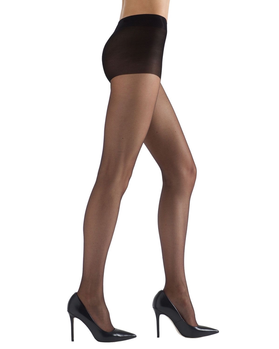 Ultra Bare Sheer Control Top Tights - Black - Medium - 8 Denier