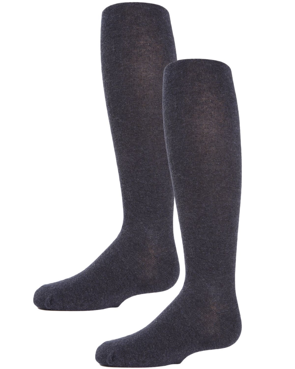 MKB-314-40602-12 Girls Essentials Cotton Tights, Denim - Size 12 - Pack of 2