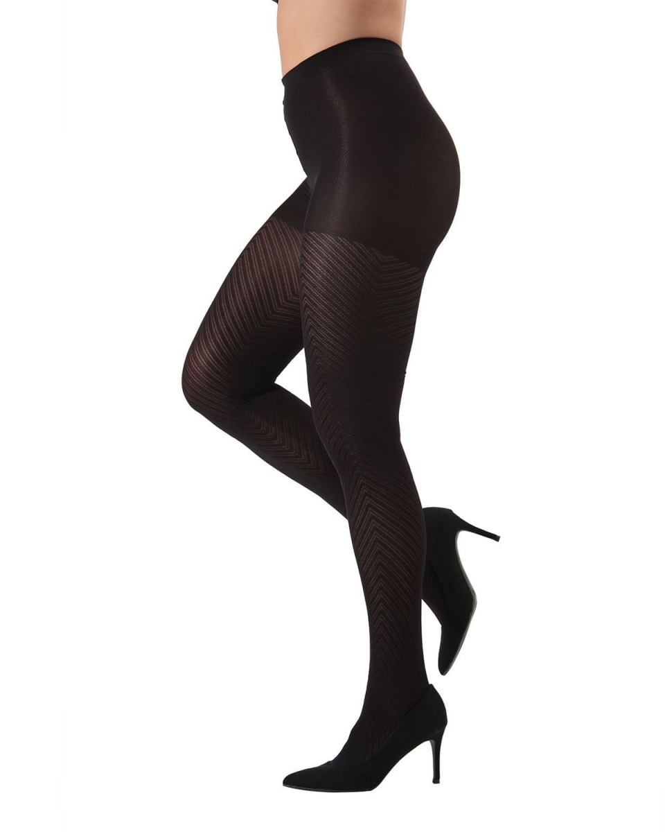 Chevron Tights for Womens - Black - Large-Extra Large
