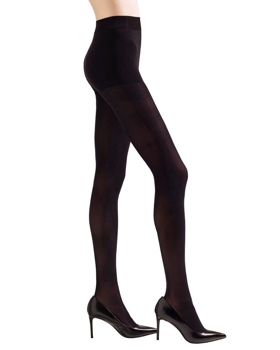 Velvet Touch Opaque Control Top Tights Black - L/XL