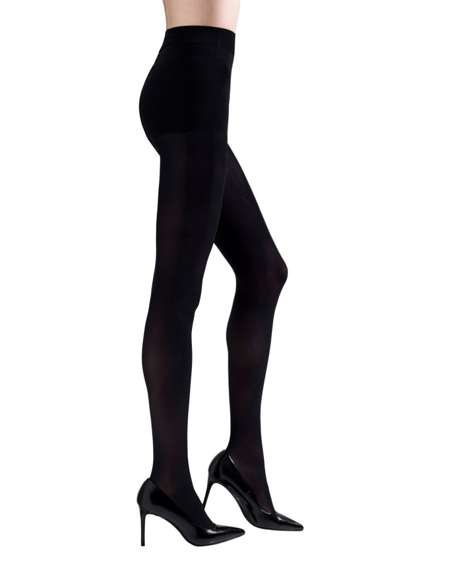 Ultra Control Firm Fit Opaque Tights for Womens - Black - Large-Extra Large