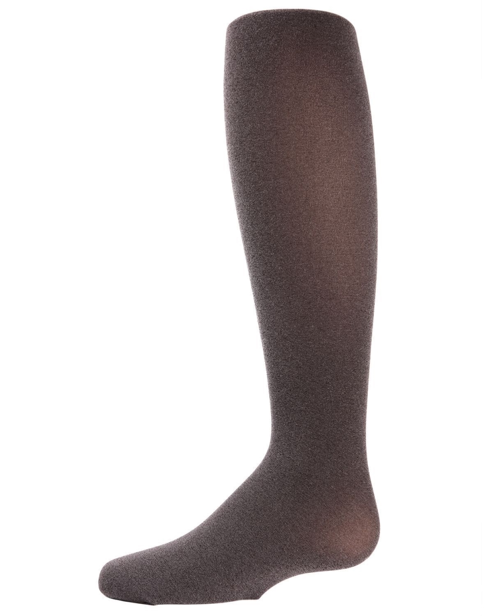 MK-054-20800-2-4 Heavenly Heather Girls Opaque Tights, Chocolate - Size 2-4 -  Memoi