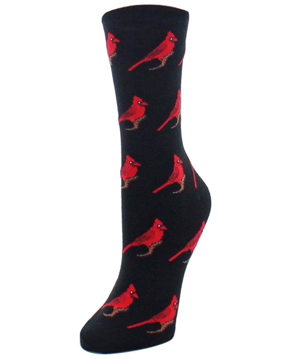 Cardinal Bamboo Crew Sock for Womens, Black - Size 9-11