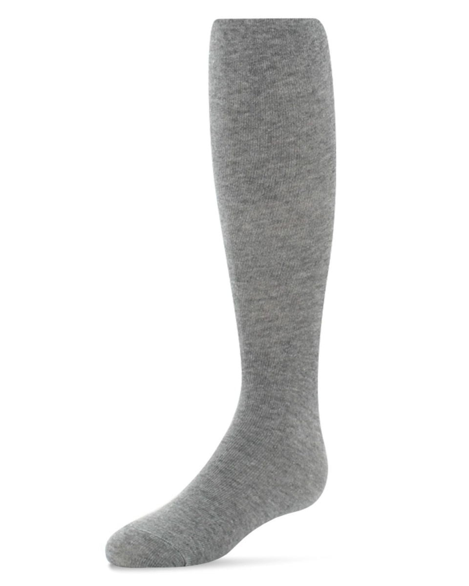 SP-3400-05005-12 Solid Cotton Girls Tights, Light Gray Heather - Size 12