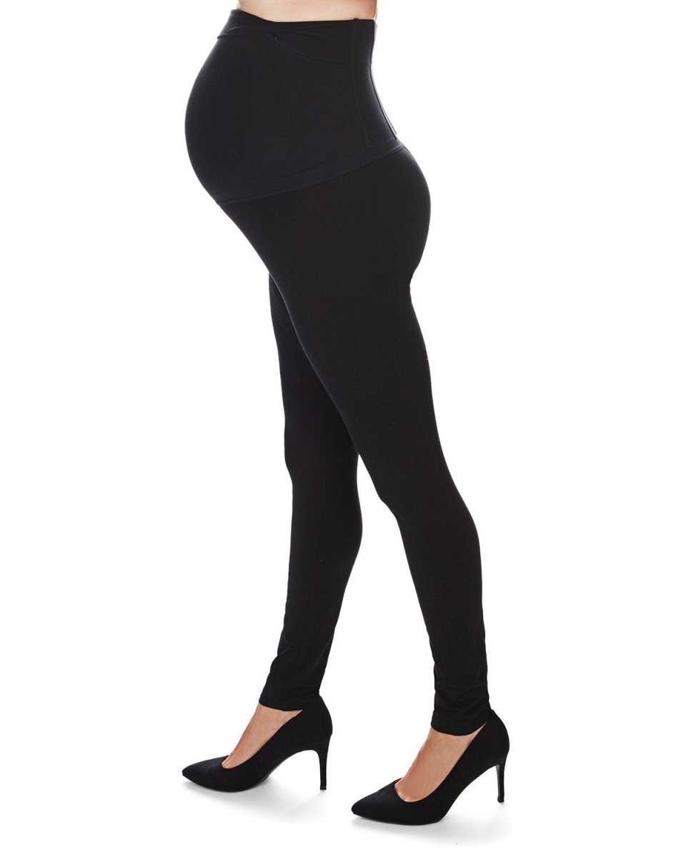 Cotton Maternity Leggings - Black - Medium