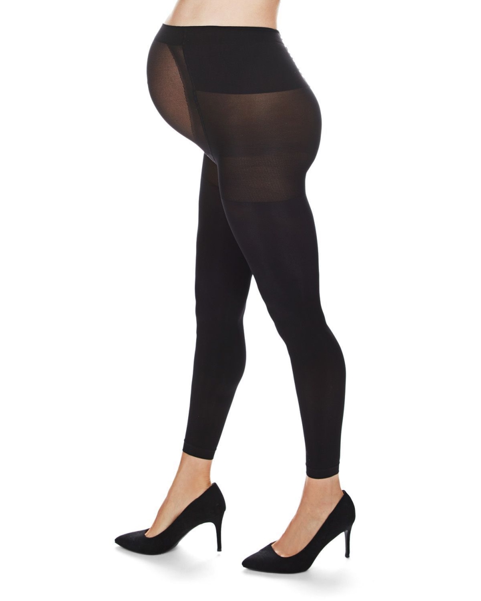 Opaque Maternity Footless Tights, Black - Size Q1-2