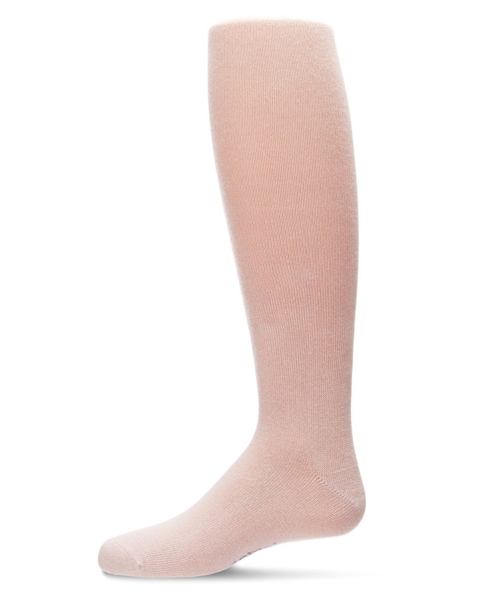 Girls Ultra-Soft Opaque Cotton-Rich Mini-Ribbed Sweater Tights - Blush / 2
