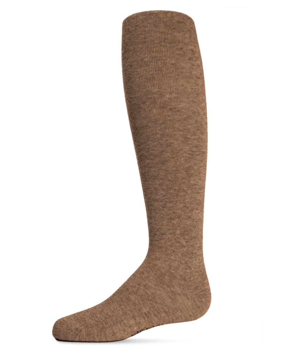Baby and Toddler Girls Opaque Cotton-Rich Mini-Ribbed Sweater Tights - Latte / 18-24
