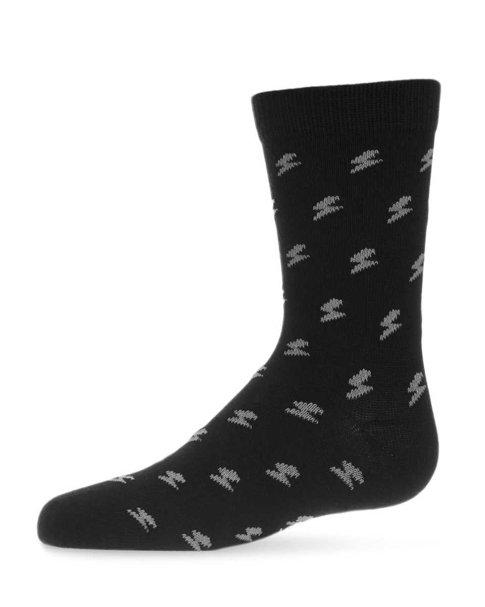 MK-156-00001-1012 Lightning Bolt Boys Crew Socks, Black - Size 10-12 -  Memoi