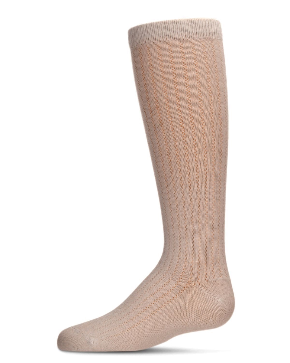 MKF-2003-68400-8 Chain Knee High Socks for Girls, Blush - Size 8
