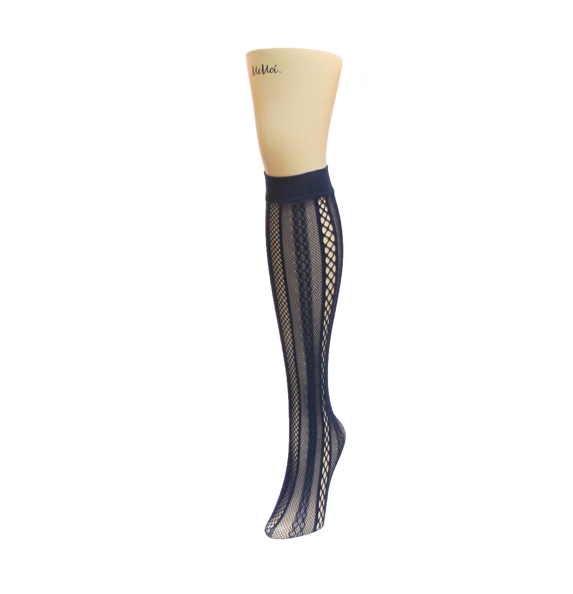 MF2-760-40606-OS Panel Symmetry Net Knee High Sock for Womens, Evening Blue - One Size